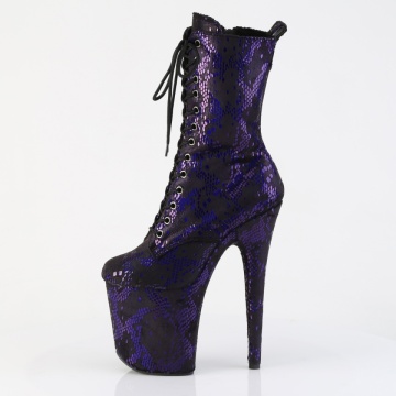 Pleaser FLAMINGO-1040SPF Purple Metallic Snake Print Fabric/M