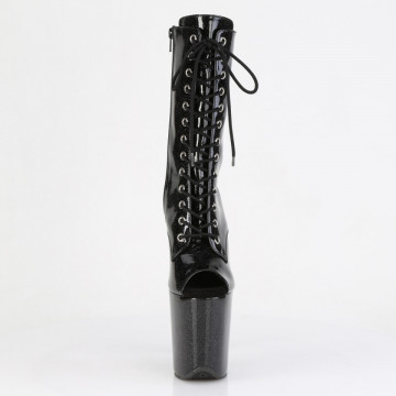 Pleaser FLAMINGO-1041GP Blk Glitter Pat/M