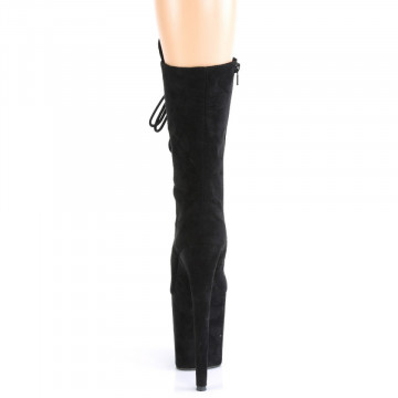 Pleaser FLAMINGO-1050FS Blk Faux Suede/Blk Faux Suede