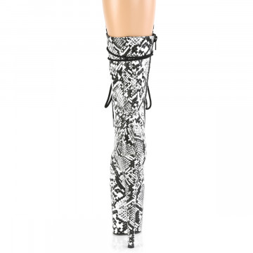 Pleaser FLAMINGO-1050SP Blk-Wht Snake Print/Blk-Wht Snake Print