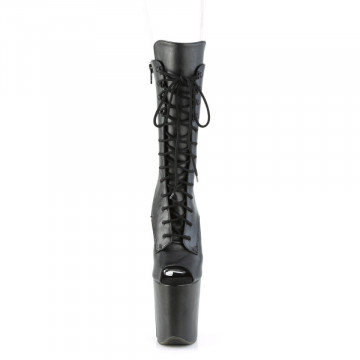 Pleaser FLAMINGO-1051WR Blk Faux Leather/Blk Faux Leather