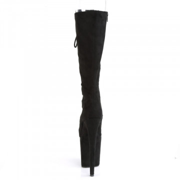Pleaser FLAMINGO-2051FS Blk Faux Suede/Blk Faux Suede