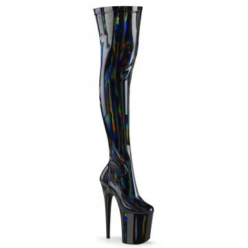 Pleaser FLAMINGO-3000HWR Blk Str. Holo/Blk Holo