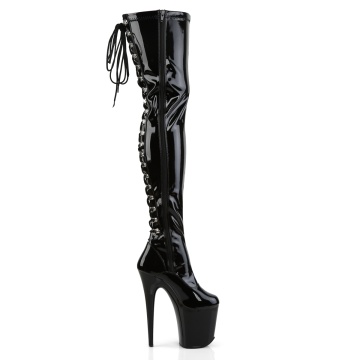 Pleaser FLAMINGO-3063 Blk Str Pat/Blk