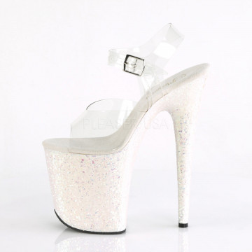 Pleaser FLAMINGO-808LG Clr/Opal Multi Glitter