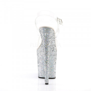 Pleaser FLAMINGO-808LG Clr/Slv Multi Glitter