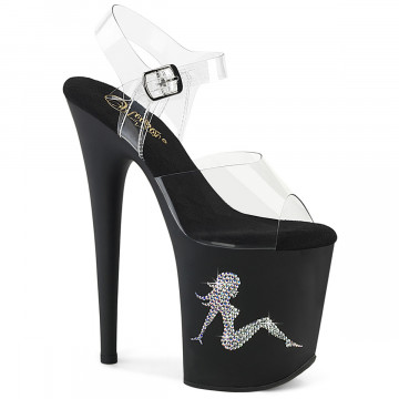 Pleaser FLAMINGO-808TGRS Clr/Blk-AB Slv