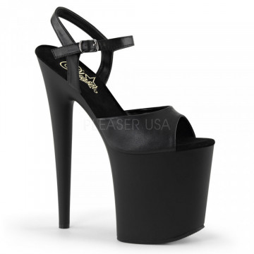 Pleaser FLAMINGO-809 Blk Faux Leather/Blk Matte