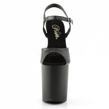Pleaser FLAMINGO-809 Blk Faux Leather/Blk Matte