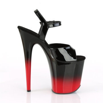 Pleaser FLAMINGO-809BR-H Blk Pat/Blk-Red