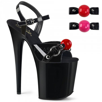 Pleaser FLAMINGO-809GB Gag Ball Blk Pat/Blk nr 39eu subito