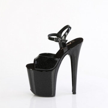 Pleaser FLAMINGO-809GP Blk Glitter Pat/M