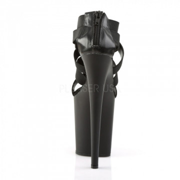 Pleaser FLAMINGO-869 Blk Elastic Band-Faux Leather/Blk Matte