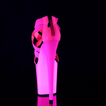 Pleaser FLAMINGO-869UV Neon H. Pink Elastic Band-Pat/Neon H. Pink