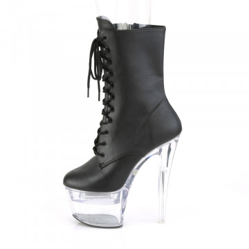 Pleaser FLASHDANCE-1020-7 Blk Faux Leather/Clr