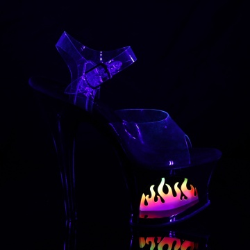 Pleaser MOON-708FLM Clr/Blk-Ombre
