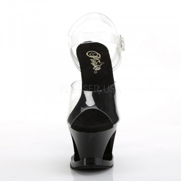 Pleaser MOON-708HRS Clr/Blk-Red