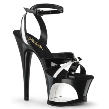 Pleaser MOON-728 Blk-Wht Pat/Blk 9us 39eu