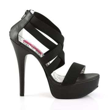 Pleaser Pink Label TEEZE-47W Blk Elasticated Band/Blk