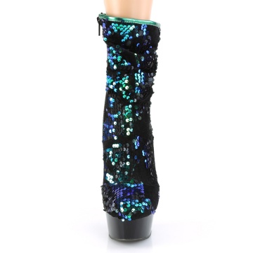 Stivaletti in tessuto con pailettes iridescenti   Pleaser Platform Shoes DELIGHT-1004 