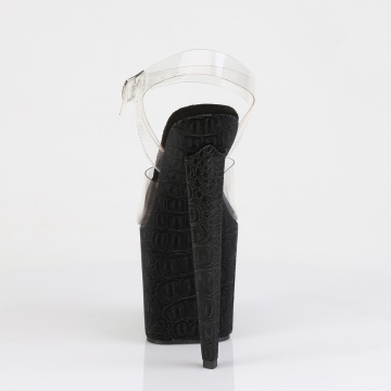 Pleaser RAZZLE-808WR Clr/Blk Reptile Print