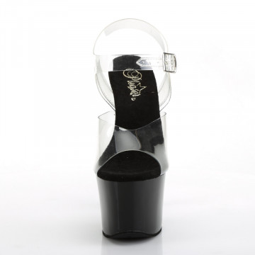 Pleaser SKY-308CRS Clr/Blk-Champagne AB RSTN