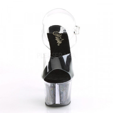 Pleaser SKY-308GF Clr/Blk Multi Glitter