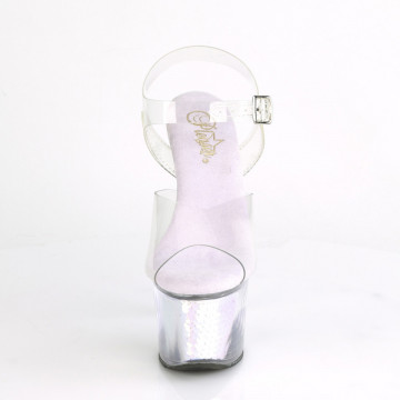 Pleaser SKY-308MC Clr/Lavender Hologram Inserts