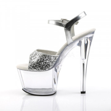 Pleaser SKY-310 Slv Gltr/Clr