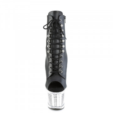 Pleaser SPECTATOR-1021RS Blk Faux Leather/Slv RS-Chrome