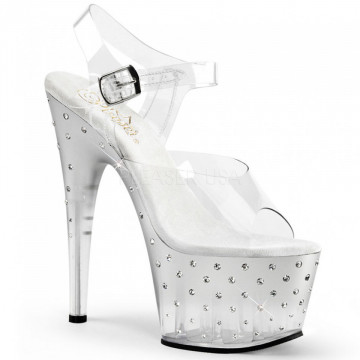 Pleaser STARDUST-708T Clr/Slv-Clr
