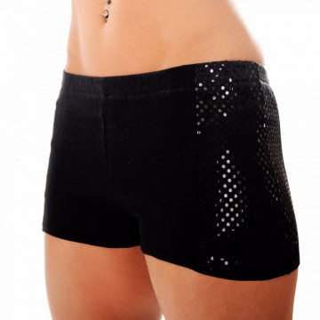 Wink Short Pole Lycra logo bianco Sequin Panel Shorts W104 L