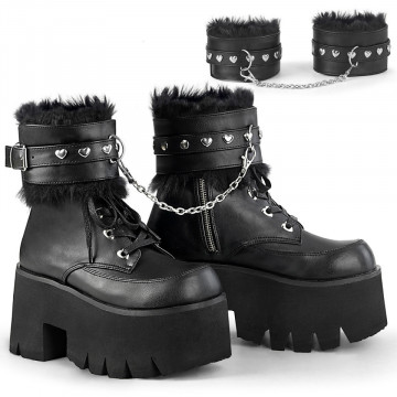 Demonia Cult ASHES-57 Blk Vegan Leather