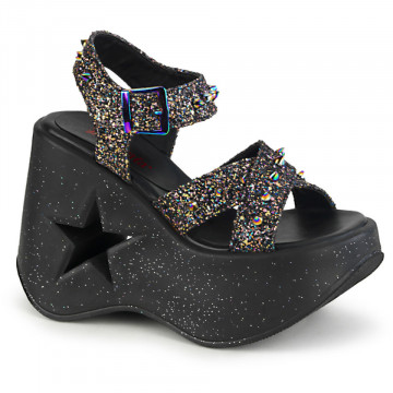 Demonia Cult DYNAMITE-02 Blk Multi Glitter