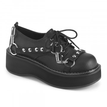 Demonia Cult EMILY-32 Blk Vegan Leather