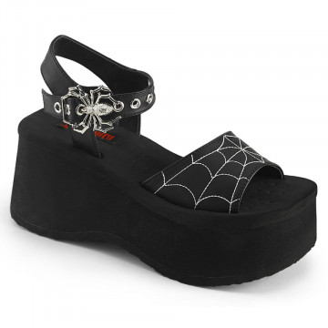 Demonia Cult FUNN-10 Blk Vegan Leather