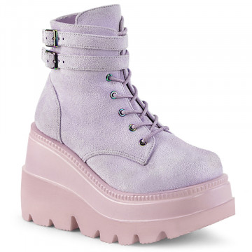 Demonia Cult SHAKER-52 Lavender Vegan Suede