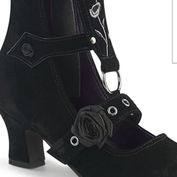 Demonia Cult WHIMSY-118 Blk Vegan Suede