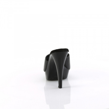 Fabulicious COCKTAIL-501L Blk Leather/Blk