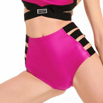 Paradise Chick SHORT HIGH WAIST FUSCHIA STRIPES