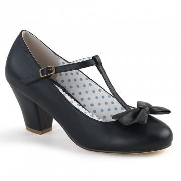 Pin Up Couture WIGGLE-50 Blk Faux Leather