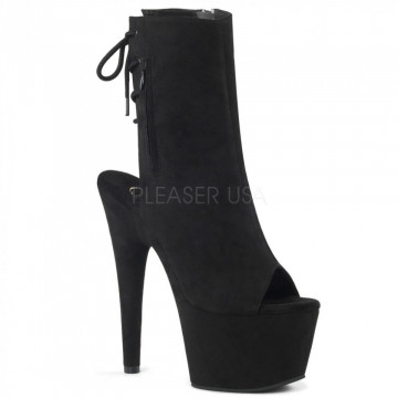 Pleaser ADORE-1018FS Blk Faux Suede/Blk Suede