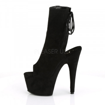 Pleaser ADORE-1018FS Blk Faux Suede/Blk Suede