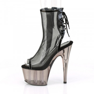 Pleaser ADORE-1018MSHT Blk Pat-Mesh/Smoke Tinted