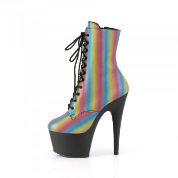 Pleaser ADORE-1020REFL-02 Rainbow Reflective/Blk Matte