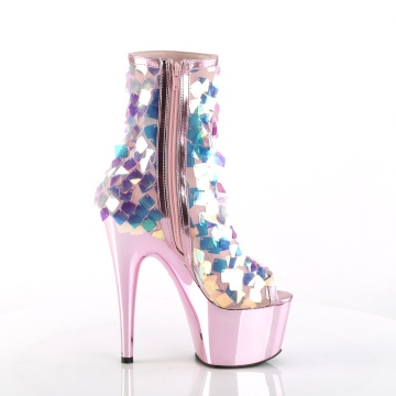 Pleaser ADORE-1031SSQ Iri.Opal Sequin-B.Pink Met Pu/B.Pink Chrome