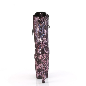 Pleaser ADORE-1040SPF B. Pink Metallic Holo Snake Print Fabric