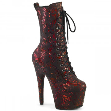 Pleaser ADORE-1040SPF Red Metallic Snake Print Fabric/M