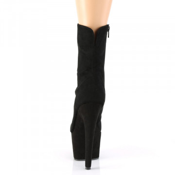 Pleaser ADORE-1042 Blk Faux Suede/Blk Faux Suede