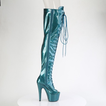 Pleaser ADORE-3021GP Teal Glitter Pat/M